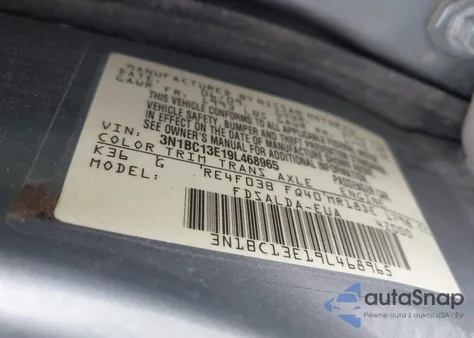 2009 Nissan Versa 1.8S z USA, uszkodzony, nr VIN 3N1BC13E19L468965